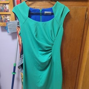 Green ruched side Calvin Klein dress